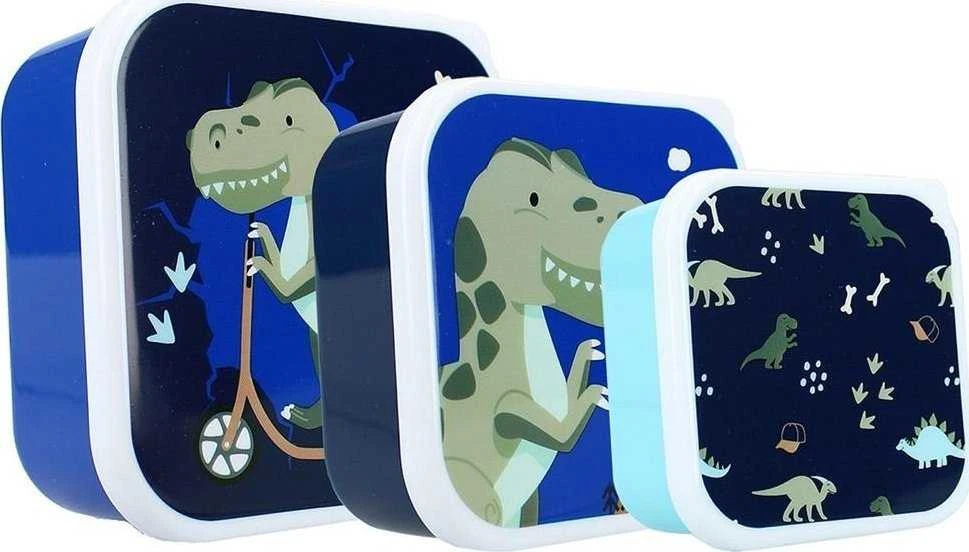 Vadobag Vaikiškų priešpiečių dėžučių rinkinys Pret Eat Drink Repeat Dino 3vnt