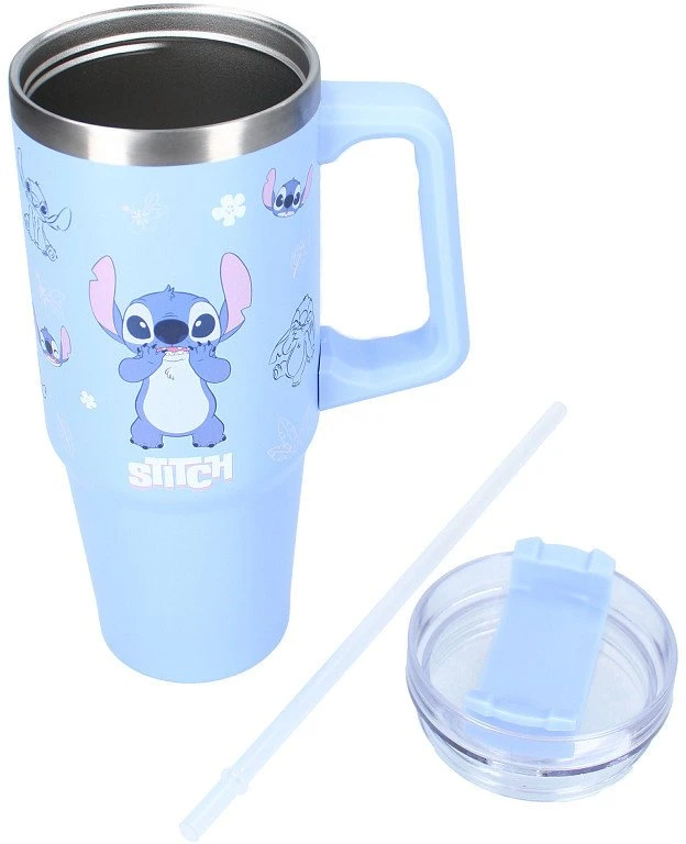 Gertuvė Vadobag Termo puodelis Lilo i Stitch 900 ml ze słomką i laikikliu
