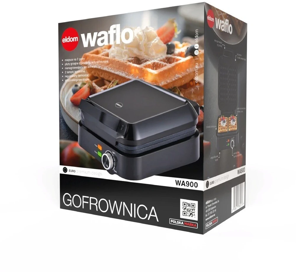 Vaflinė ELDOM WA900 WAFFLE IRON 1200W Juodas