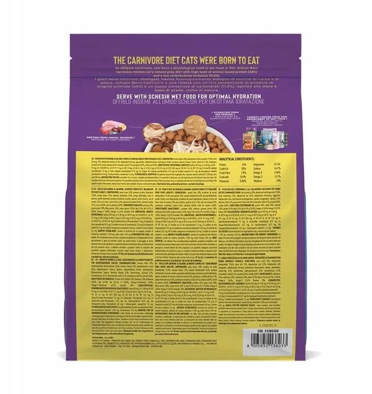 VAFO PRAHS Born Carnivore, sausas maistas, dla kot�w, vištiena i �led�, 255 g, maišelis