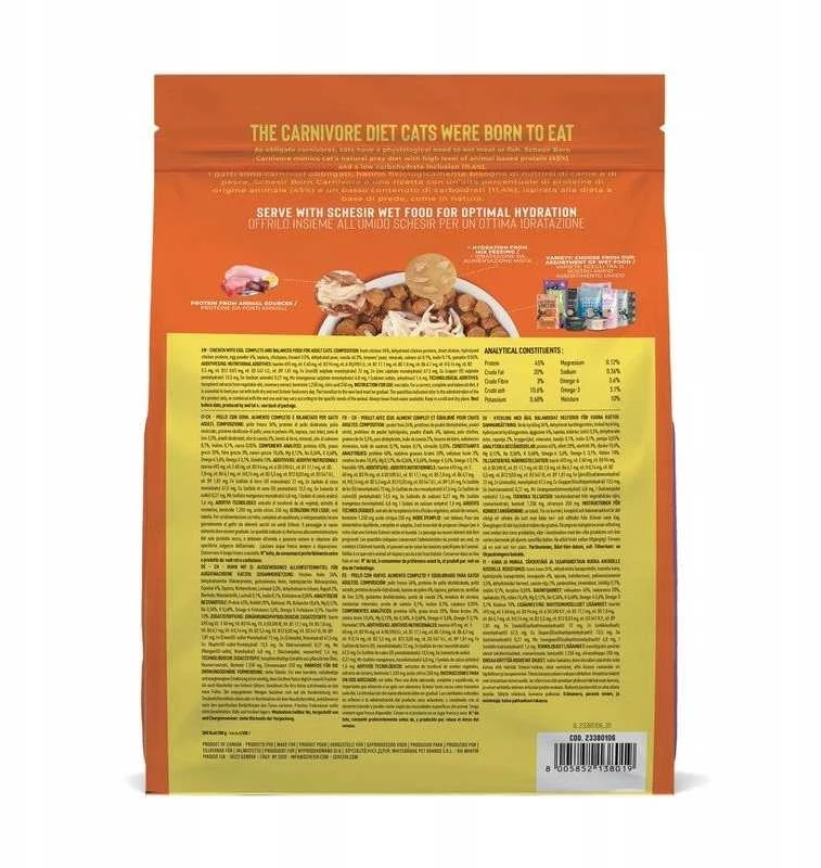 VAFO PRAHS Born Carnivore, sausas maistas, dla kot�w doros�ych, vištiena su jajkiem, 255 g, maišelis
