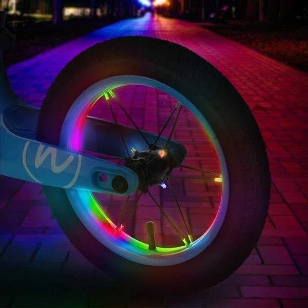 Vaikiškas bėgimo dviratis Nils Fun RB901 pripučiami ratai su LED 12'' mėlyna 90x50x41cm