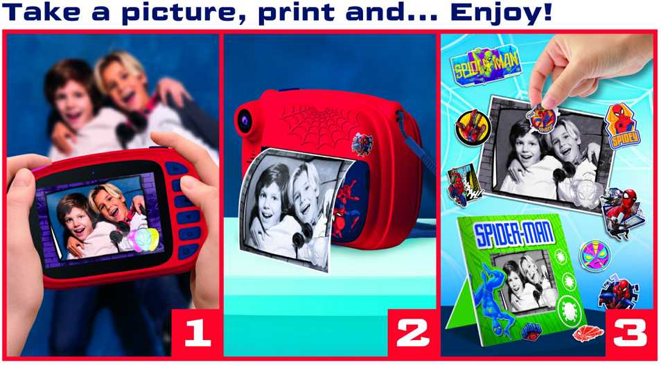 Vaikiškas momentinis fotoaparatas Lisciani Spiderman (Žmogus voras)