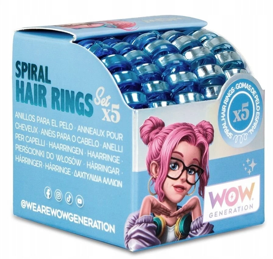 Kids Licensing WoW Generation plaukų gumelės - spiralinės 5 vnt. mix WOW00092