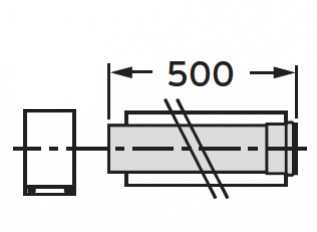 Vaillant dūmtraukio prailginimas kondensaciniam katilui, 0,5 m, d. 60/100 mm