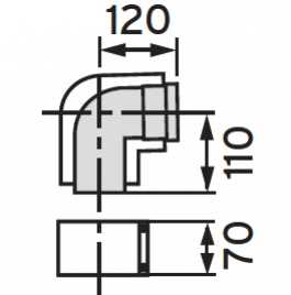 Vaillant dūmtraukio alkūnė 87°, d. 60/100 mm sistemai