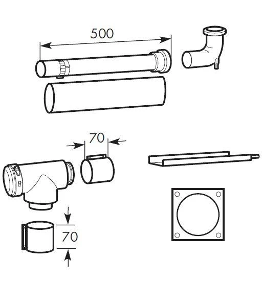 Vaillant pagrindinis jungčių rinkinys oro/dujų išmetimo vamzdžiui DN 80/125 - 303250