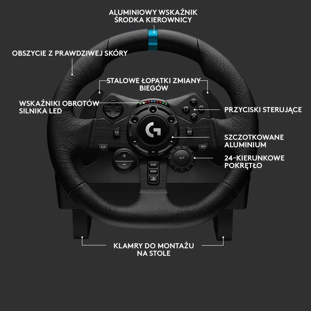Logitech G923 TRUEFORCE simuliacinis lenktynių vairas su pedalais, skirtas PlayStation/PC