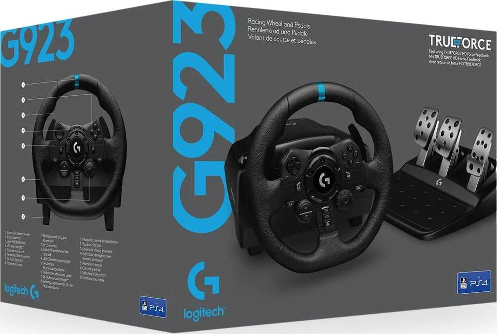 Logitech G923 TRUEFORCE simuliacinis lenktynių vairas su pedalais, skirtas PlayStation/PC
