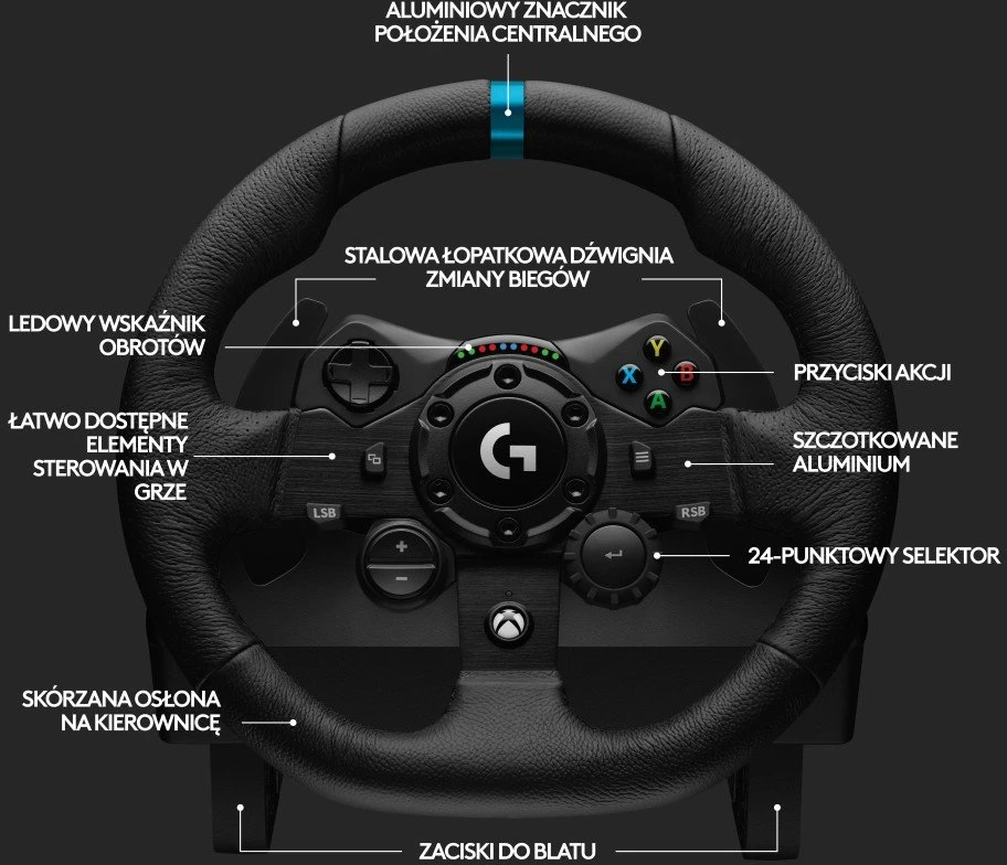 Logitech G923 TRUEFORCE simuliacinis lenktynių vairas su pedalais, skirtas Xbox Series X/S /Xbox One/PC