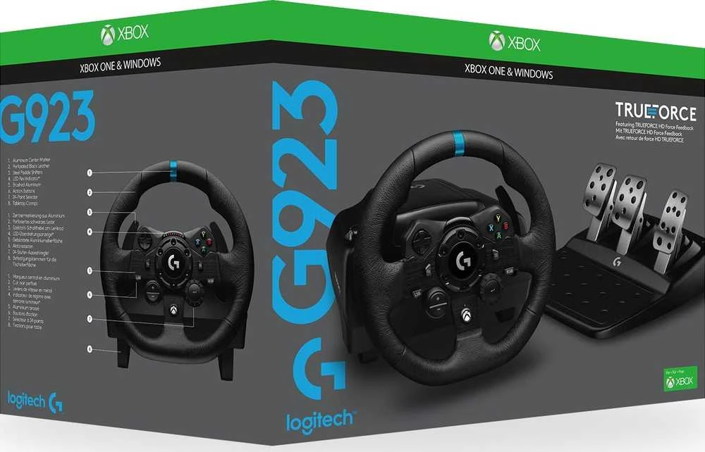 Logitech G923 TRUEFORCE simuliacinis lenktynių vairas su pedalais, skirtas Xbox Series X/S /Xbox One/PC