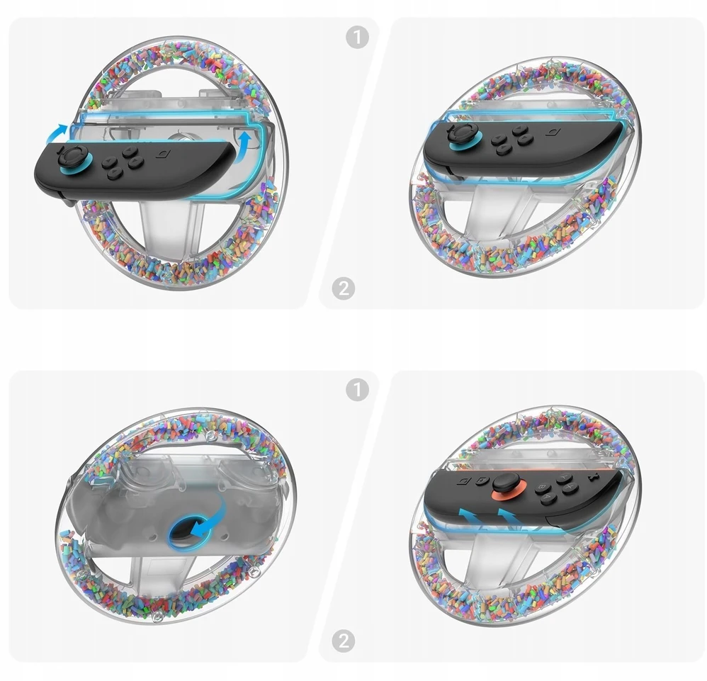 Vairas JYS 2x Vairas „Joy-Con“ skirtas „Nintendo Switch 2“ / Spalvotas Crystal Clear / / -ns2290-v2 (SB11933)