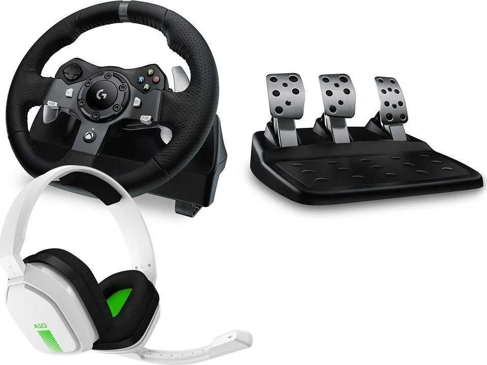 Komplektas: žaidimų vairas Logitech G920 + Ausinės ASTRO A10 Baltas (Skirta XBOX ir PC) 991-000487