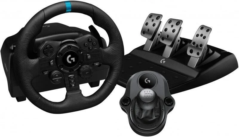 LOGITECH G923 SE lenktyninio vairo ir pavarų perjungimo svirties derinys, skirtas „XBOX Series X S XBOX One“ ir PC Juodas