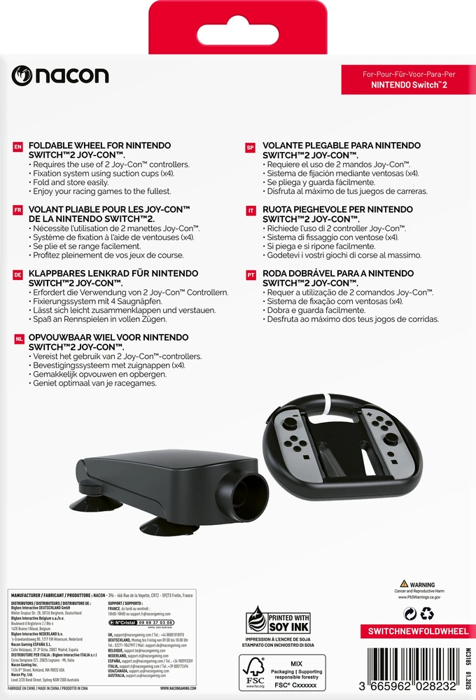 Nacon Sulankstomas Nintendo Switch 2 Vairas