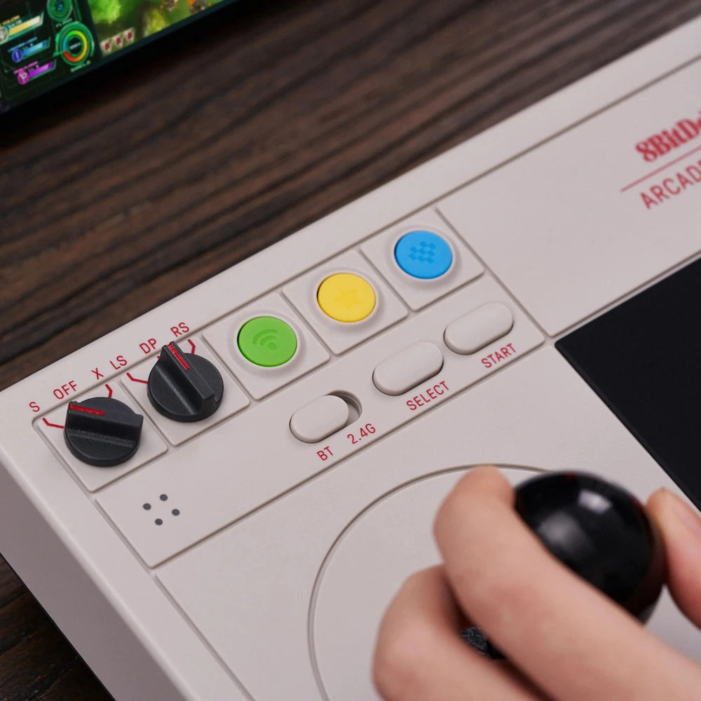 8BitDo Arcade Stick Switch ir PC (pilkas)