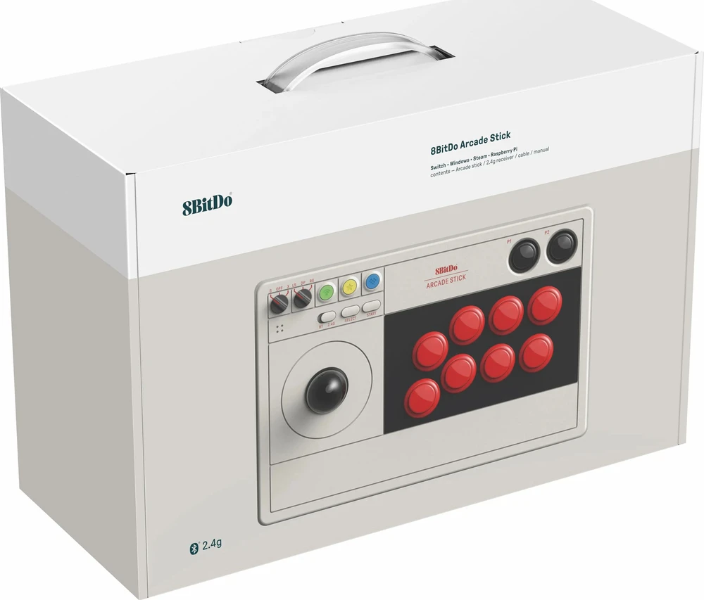 8BitDo Arcade Stick Switch ir PC (pilkas)