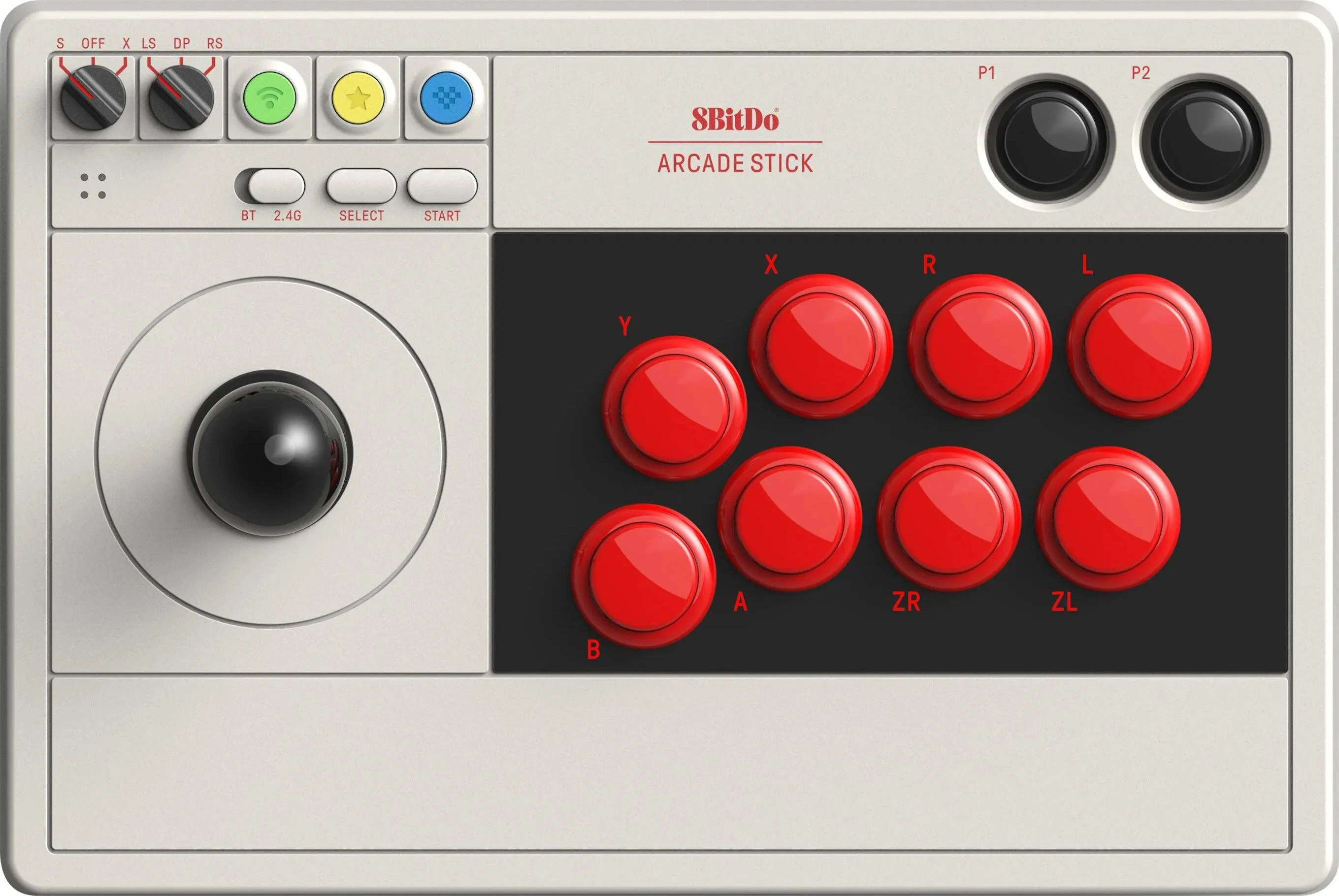 8BitDo Arcade Stick Switch ir PC (pilkas)