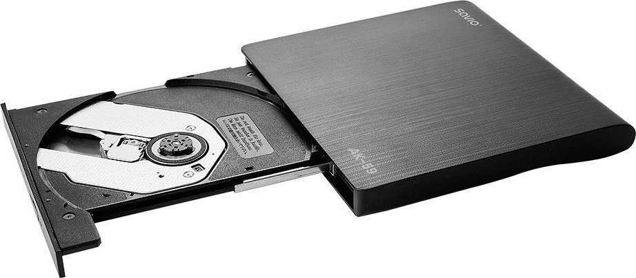 Išorinis CD/DVD Rašytuvas - Savio AK-59 Slim R/RW - USB-C/USB-A, Juodas