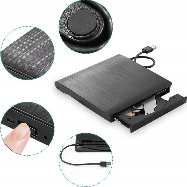 Vaizdo grotuvas DVD grotuvas Zenwire išorinis nešiojamas DVD CD įrenginys USB 3.0 įrašymo įrenginys CD/DVD grotuvas nešiojamajam kompiuteriui