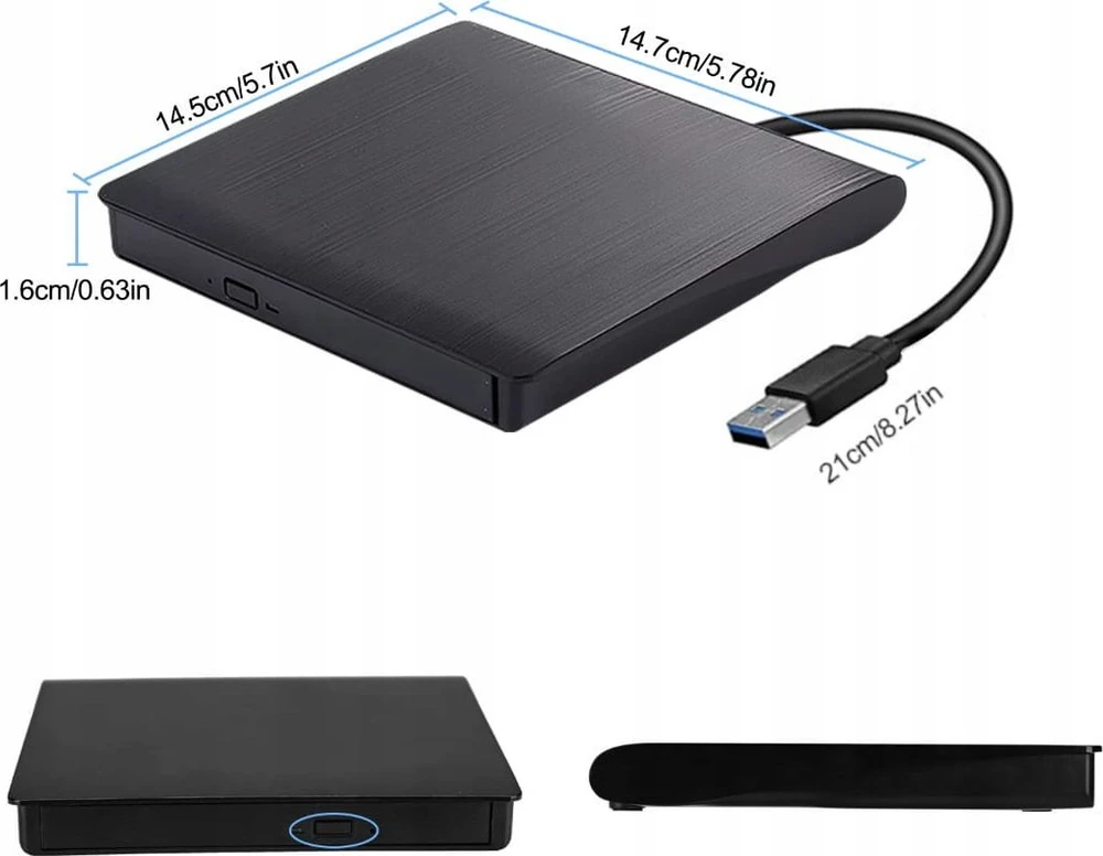 Vaizdo grotuvas DVD grotuvas Zenwire išorinis nešiojamas DVD CD įrenginys USB 3.0 įrašymo įrenginys CD/DVD grotuvas nešiojamajam kompiuteriui