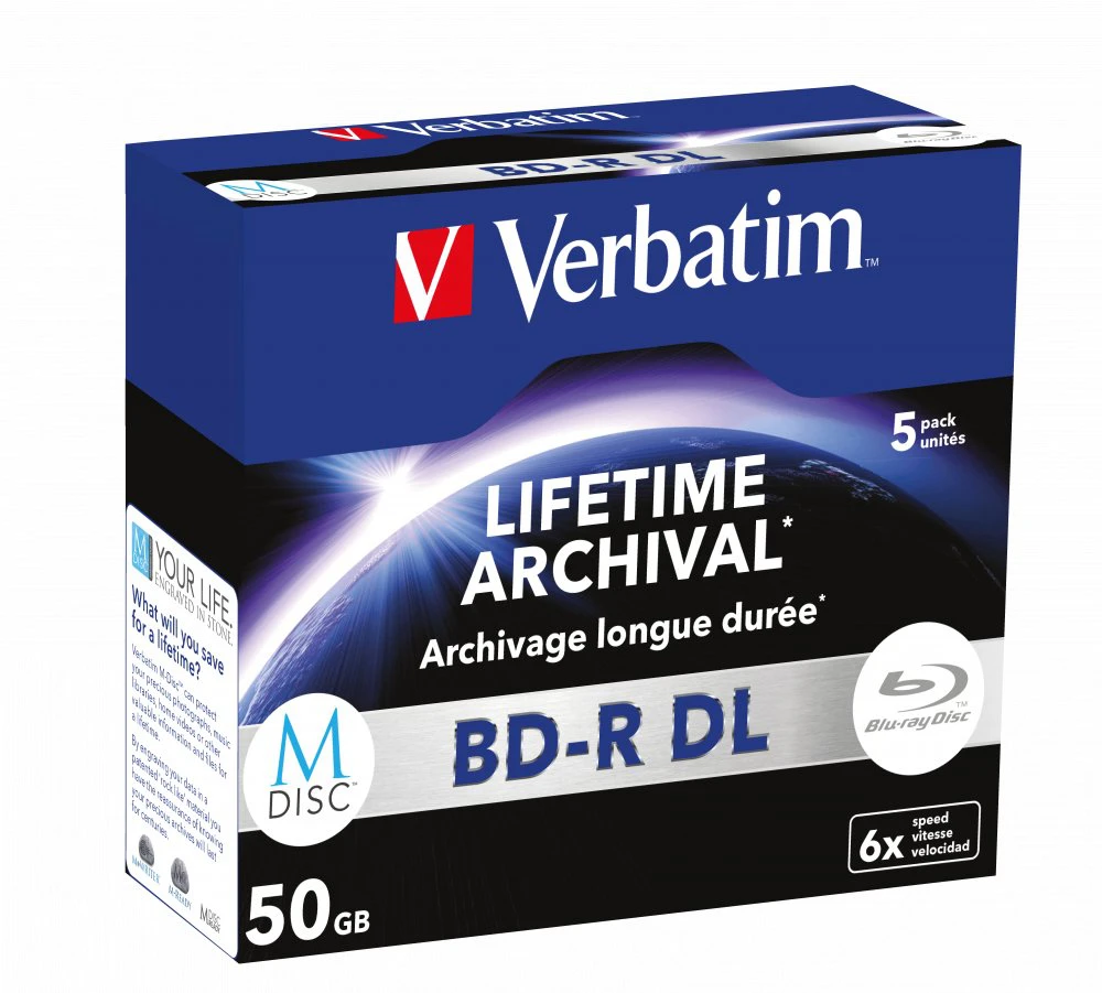 Verbatim BD-R DL, LIFETIME ARCHIVAL, 50GB, jewel case, 43846, 6x, Opakowanie 5 vnt