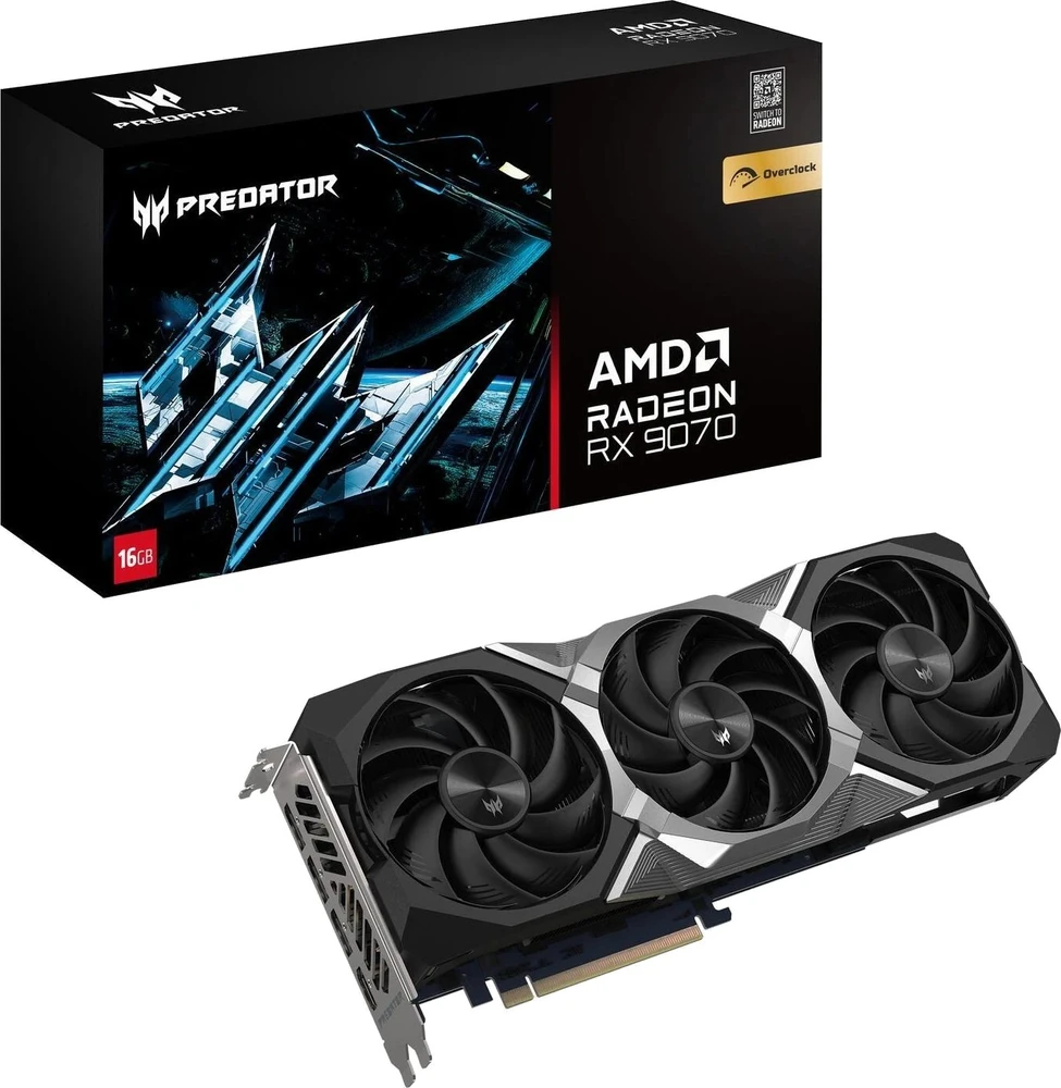 Vaizdo plokštė „Acer Predator BiFrost Radeon RX 9070 OC“ | AMD | 16 GB | „Radeon RX 9070“ serija | GDDR6 | HDMI jungčių kiekis: 1 | PCI Express 5.0