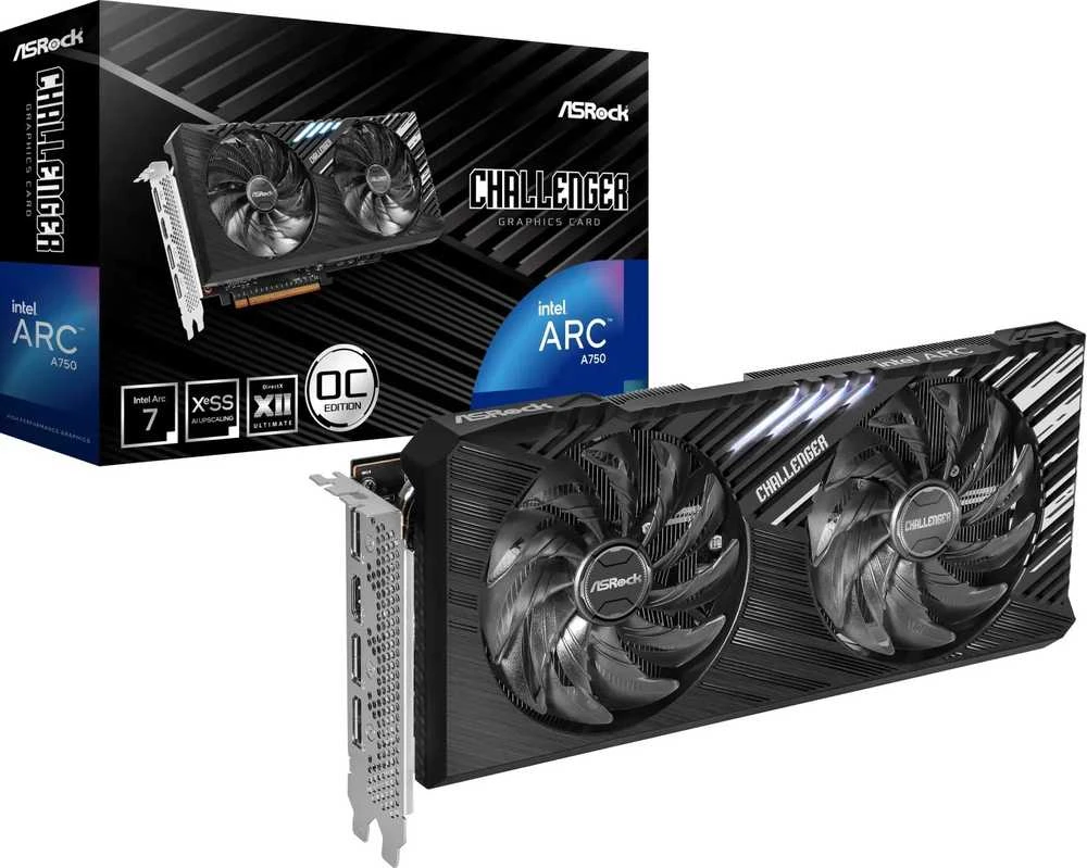 Vaizdo plokštė Grafikos kortelė - ASRock - A750 CHALLENGER SE - 8GB - GDDR6 - Tylaus aušinimo