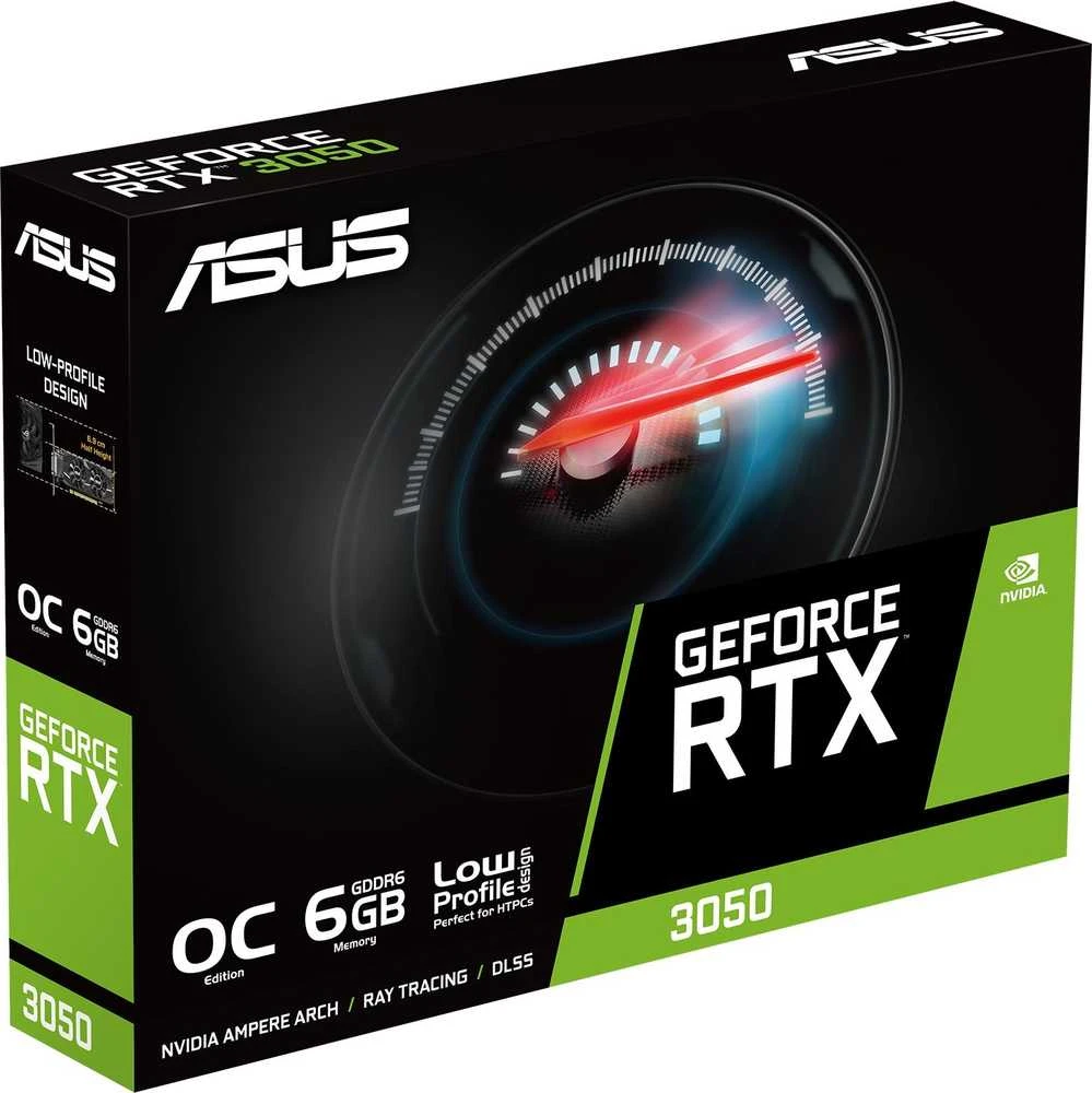 Vaizdo plokštė ASUS GeForce RTX 3050 OC 6GB GDDR6 žemo profilio (Low Profile) 90YV0KQ0-M0NA00