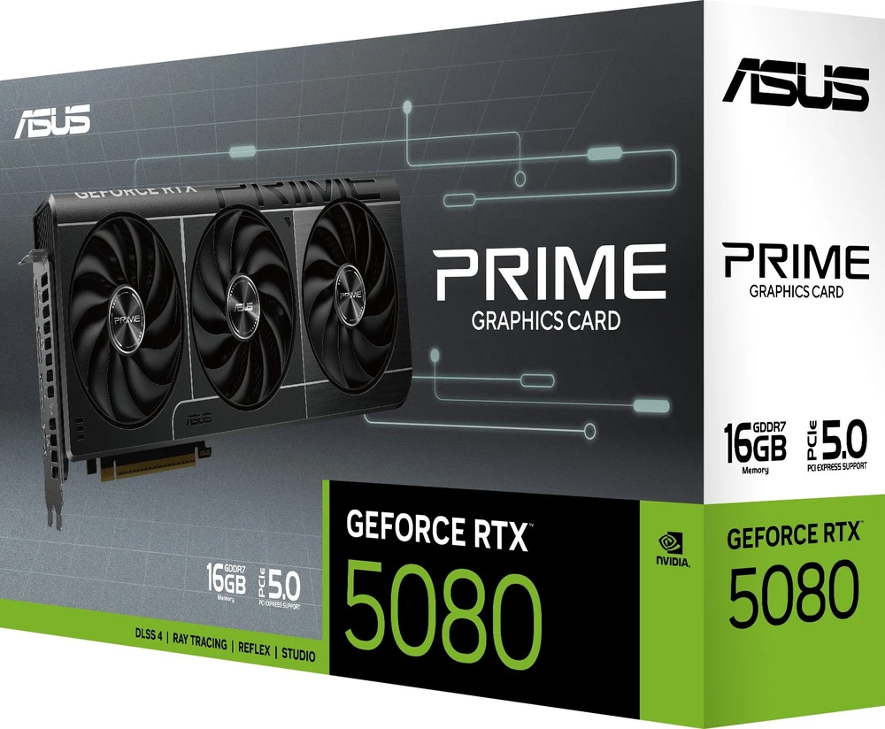 Vaizdo plokštė ASUS Prime -RTX5080-16G NVIDIA GeForce RTX 5080 16 GB GDDR7