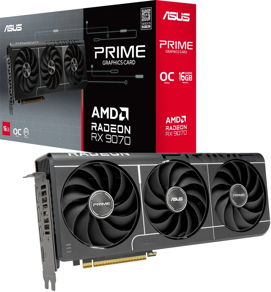 Vaizdo plokštė Nezatříděno ASUS Prime Radeon RX 9070 EVO OC Edition, 16384 MB GDDR6