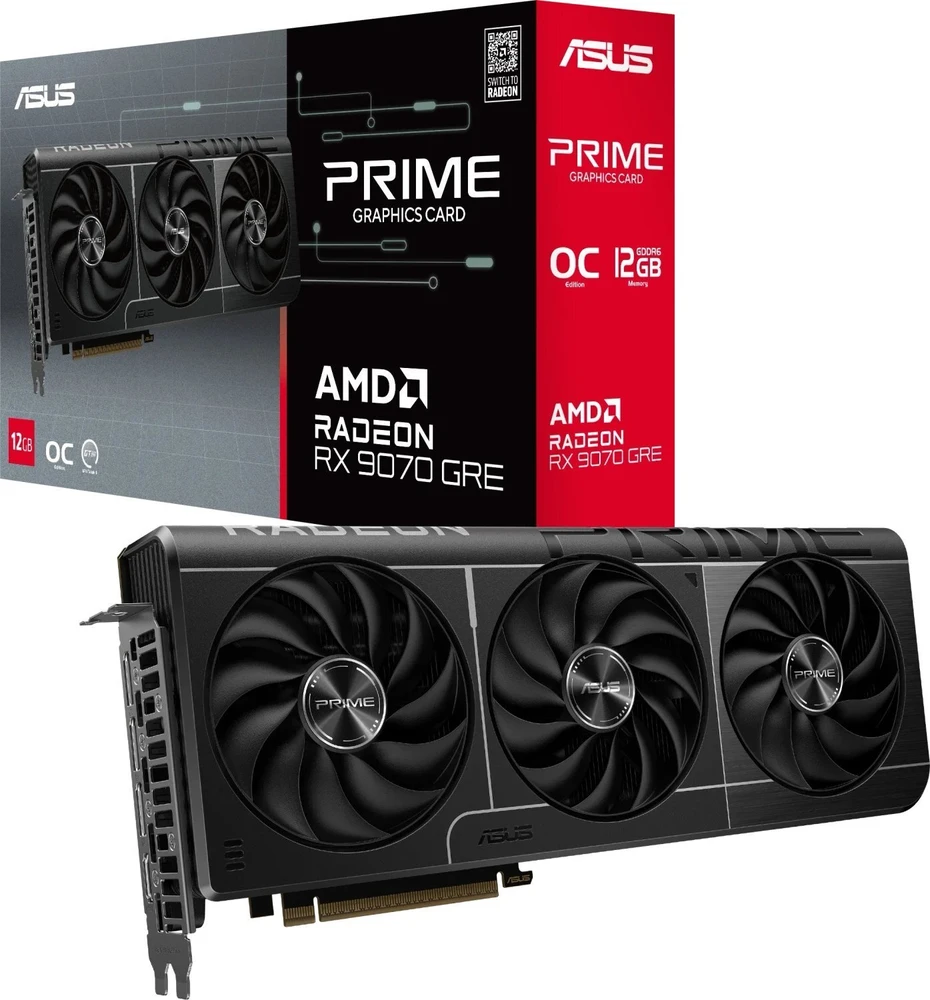 Vaizdo plokštė ASUS Prime -RX9070GRE-O12G AMD Radeon RX 9070 GRE 12 GB GDDR6