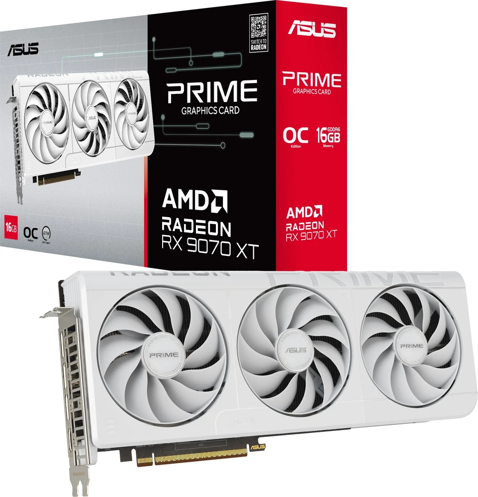 Vaizdo plokštė ASUS Radeon RX 9070 XT PRIME 16GB Baltas OC
