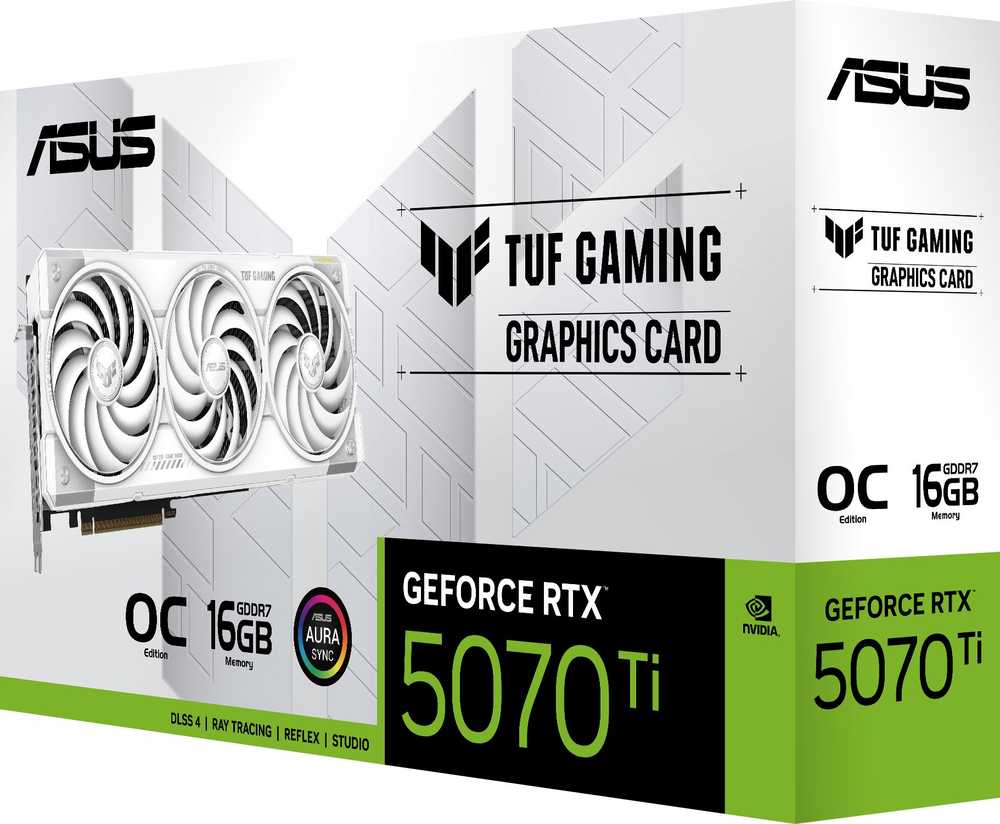 Vaizdo plokštė Asus TUF Gaming GeForce RTX 5070 Ti OC Baltas 16GB GDDR7 DLSS4 (TUF-RTX5070TI-O16G-Baltas-GAMING)