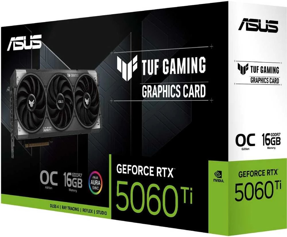 ASUS TUF Gaming GeForce RTX 5060 TI OC 16 GB vaizdo plokštė