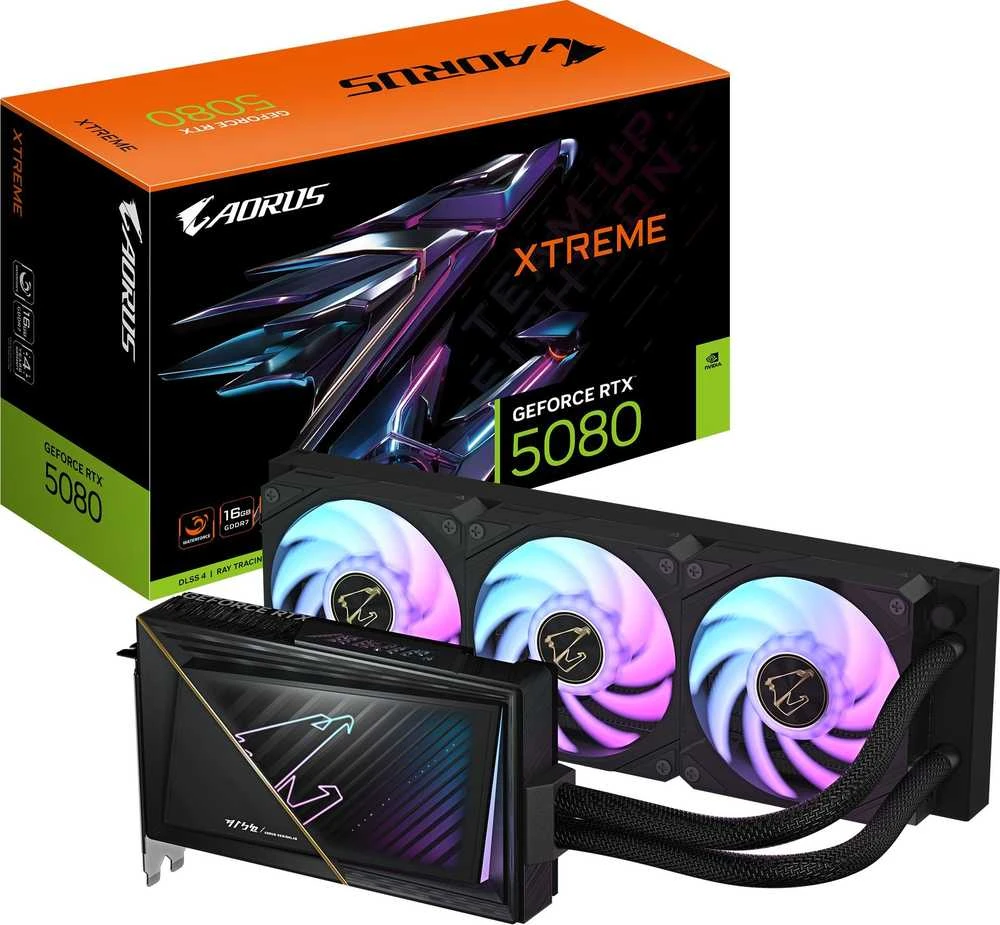 GIGABYTE AORUS GeForce RTX™ 5080 XTREME WATERFORCE 16G | Gigabaitas