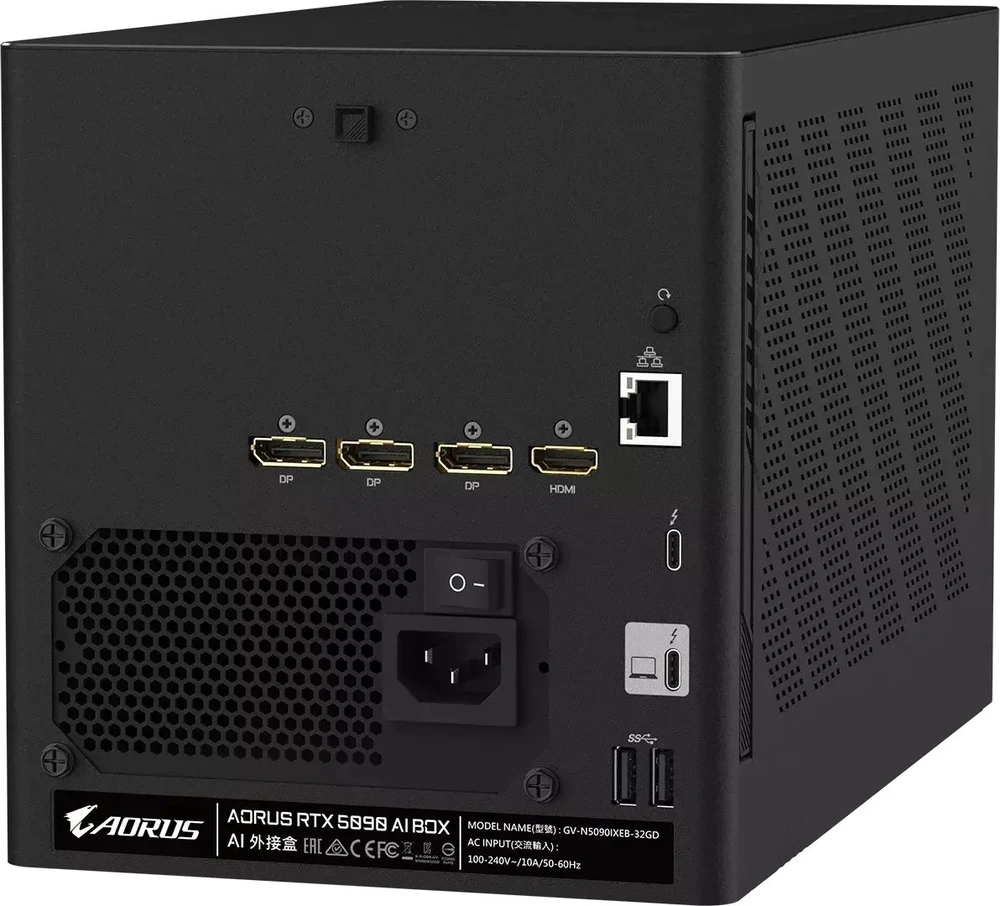 Vaizdo plokštė GIGABYTE VGA NVIDIA GeForce RTX 5090 AORUS AI BOX 32G, 32G GDDR7, 3xDP, 1xHDMI