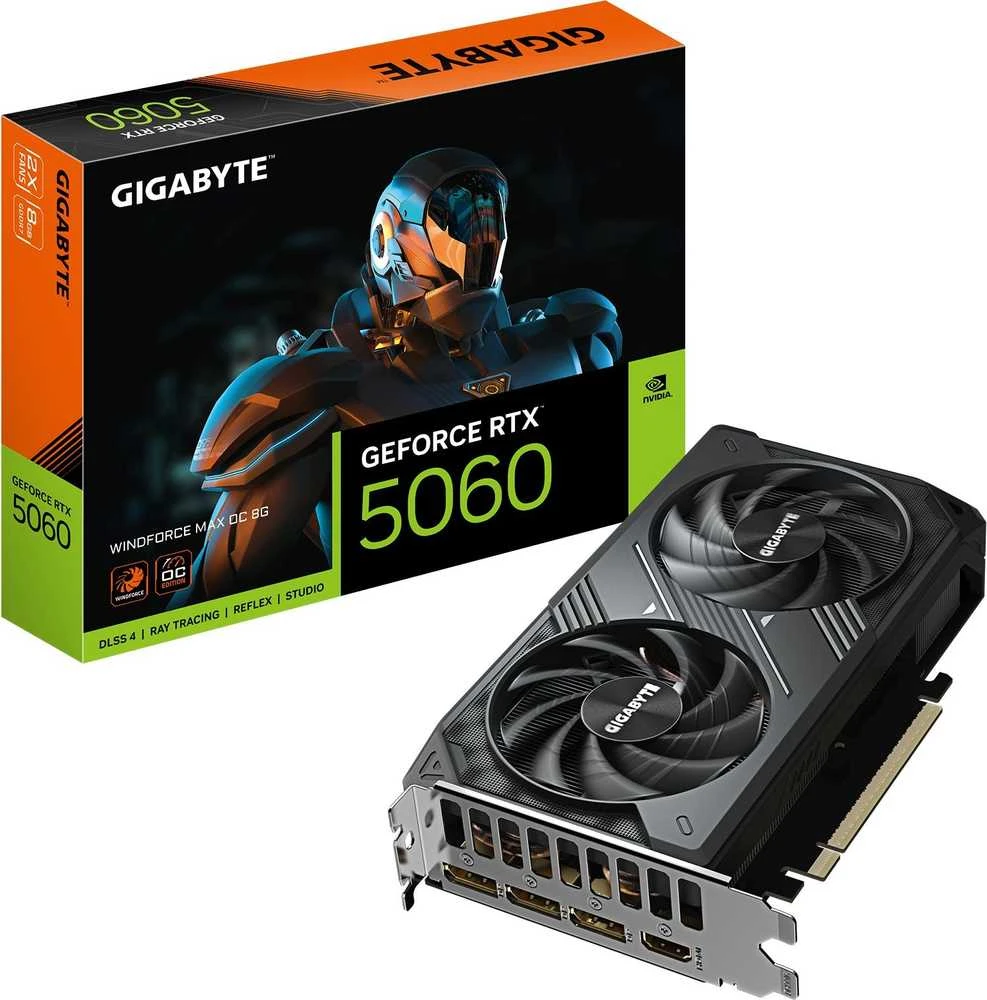 Vaizdo plokštė Gigabyte GeForce RTX 5060 WINDFORCE MAX OC 8GB (GV-N5060WF2MAX OC-8GD) - Grafikos plokštė