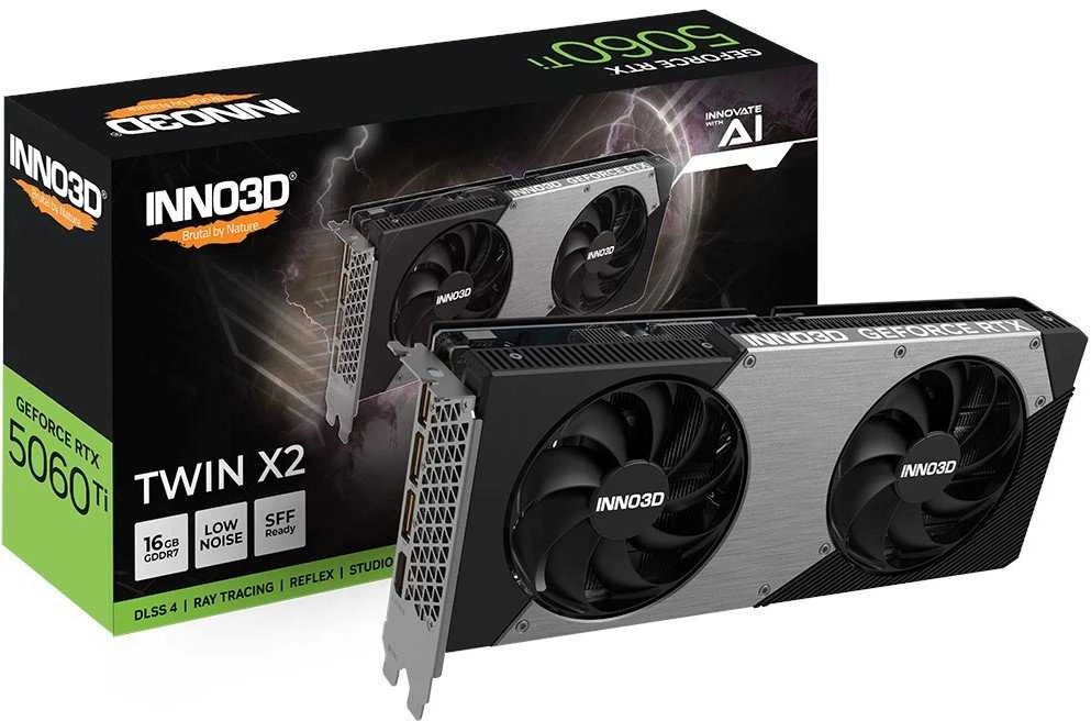 INNO3D GeForce RTX 5060 Ti Twin X2 16GB DLSS4 vaizdo plokštė