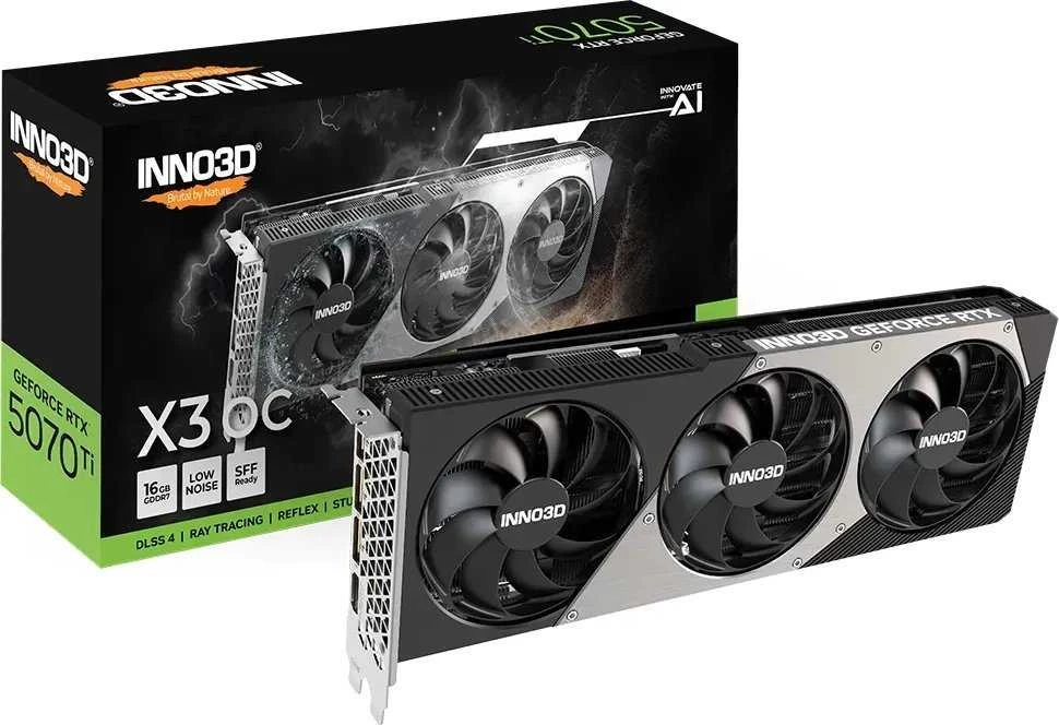 Vaizdo plokštė INNO3D GeForce RTX 5070 Ti X3 16GB OC DLSS 4