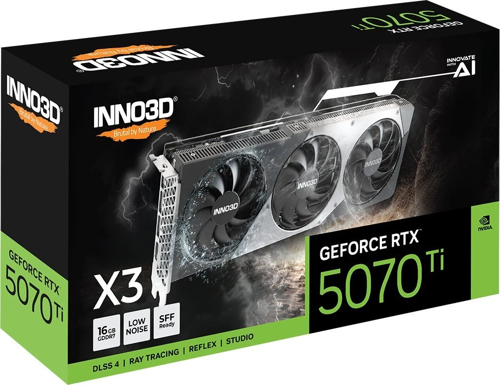 Vaizdo plokštė INNO3D GeForce RTX 5070 Ti X3 16GB DLSS 4