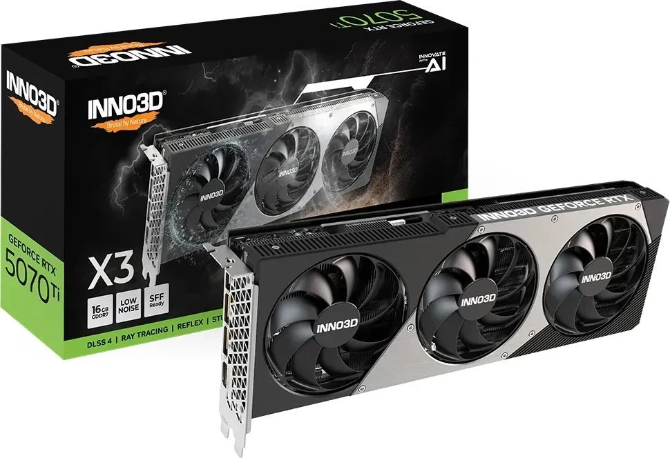 Vaizdo plokštė INNO3D GeForce RTX 5070 Ti X3 16GB DLSS 4