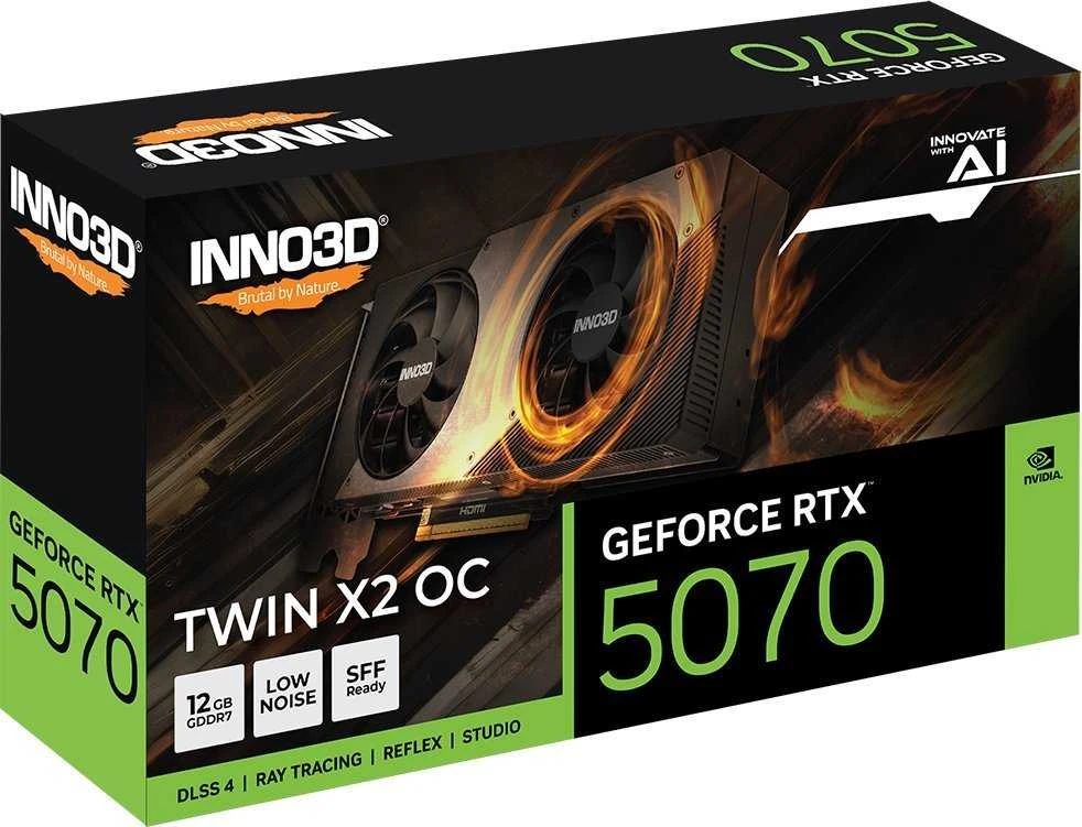 Vaizdo plokštė INNO3D GeForce RTX 5070 TWIN X2 12GB OC DLSS 4