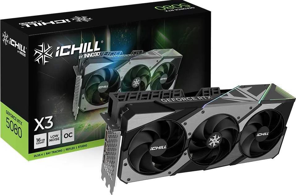 Vaizdo plokštė INNO3D iChill GeForce RTX 5080 X3 V2 NVIDIA 16 GB GDDR7