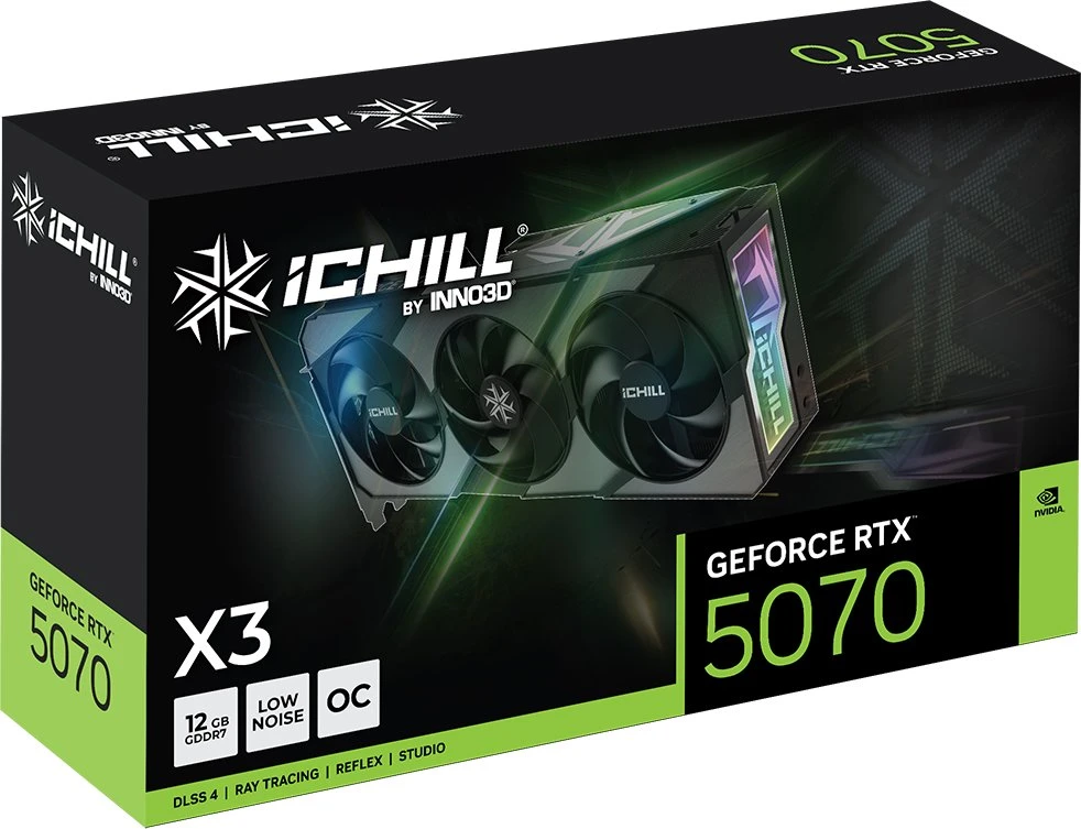 Vaizdo plokštė INNO3D iChill GeForce RTX 5070 X3 NVIDIA 12 GB GDDR7