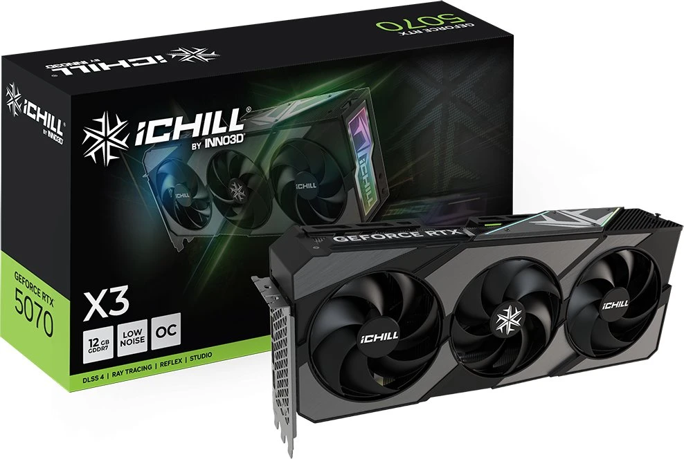 Vaizdo plokštė INNO3D iChill GeForce RTX 5070 X3 NVIDIA 12 GB GDDR7