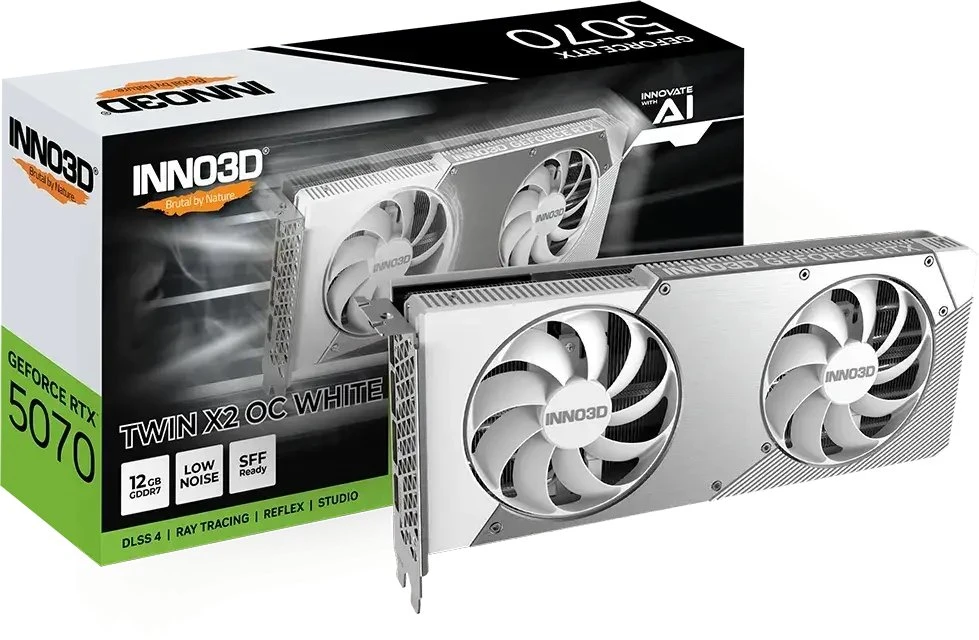 INNO3D GeForce RTX 5070 TWIN X2 OC Baltas NVIDIA 12 GB GDDR7