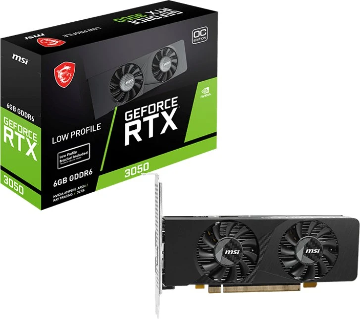 Vaizdo plokštė MSI GeForce RTX 3050 LP E 6G OC | NVIDIA | 6 GB | GeForce RTX 3050 | GDDR6 | HDMI jungčių kiekis: 2 | PCI Express Gen 4 x16 (naudoja x8)
