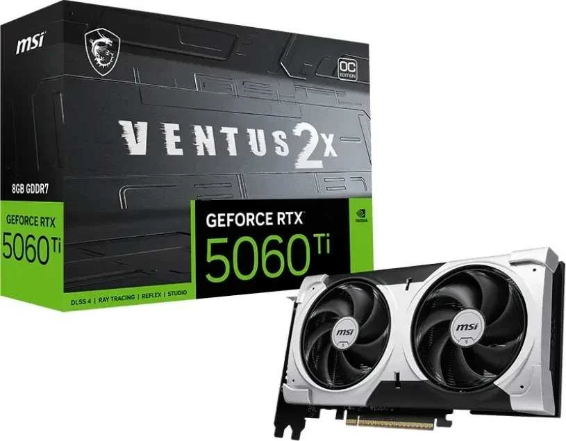 MSI GeForce RTX 5060 Ti Ventus 2X OC Plus 8GB GDDR7 DLSS4 vaizdo plokštė