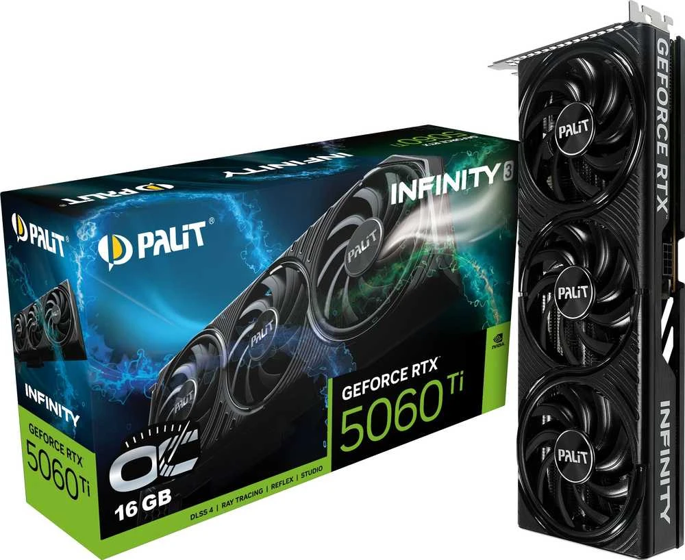 Palit Vaizdo plokštė RTX 5060 TI INFINITY 3 OC 16GB GDDR7 128bit 3DP/HDMI